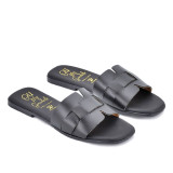 Дамски чехли от естествена кожа 5800 soft negro