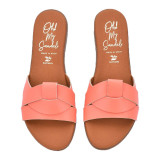 Дамски чехли от естествена кожа 5805 soft coral