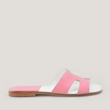 Дамски чехли от естествена кожа Milica pink